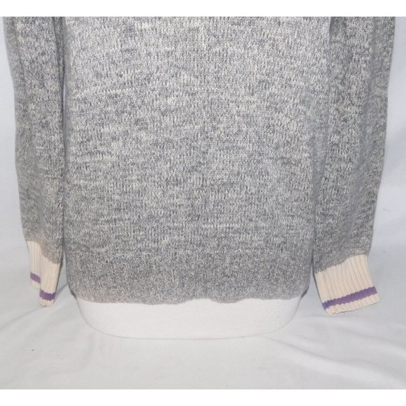 Wilfred Laurier University Canada Womens XL Renu Cabin Sweater Gray Purple - Picture 6 of 9